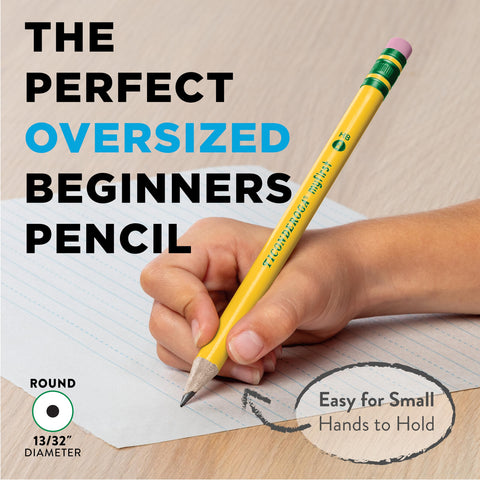 Ticonderoga My First Wood-Cased Pencils, Pre-Sharpened, 2 HB, With Sharpener, Yellow, 4 Count