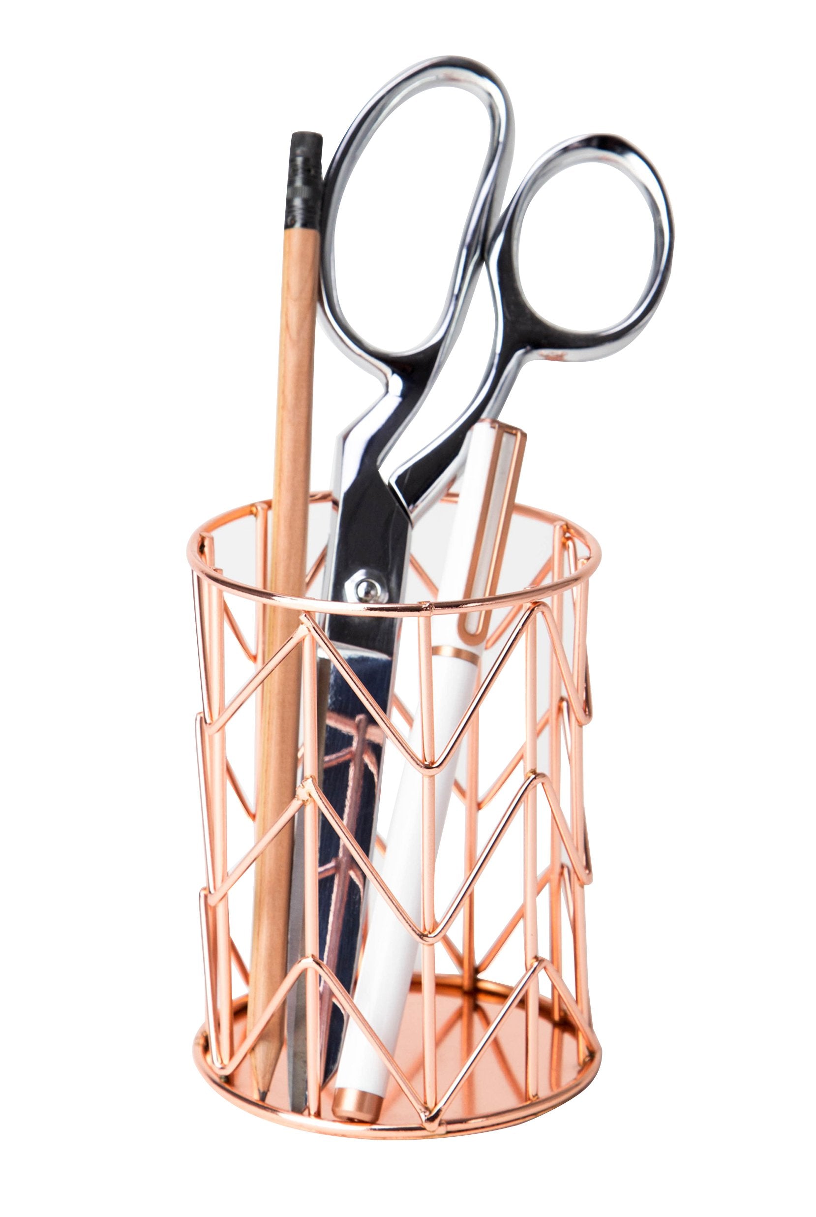 U Brands Pencil Cup, Rose Gold Wire Metal - 857U06-24