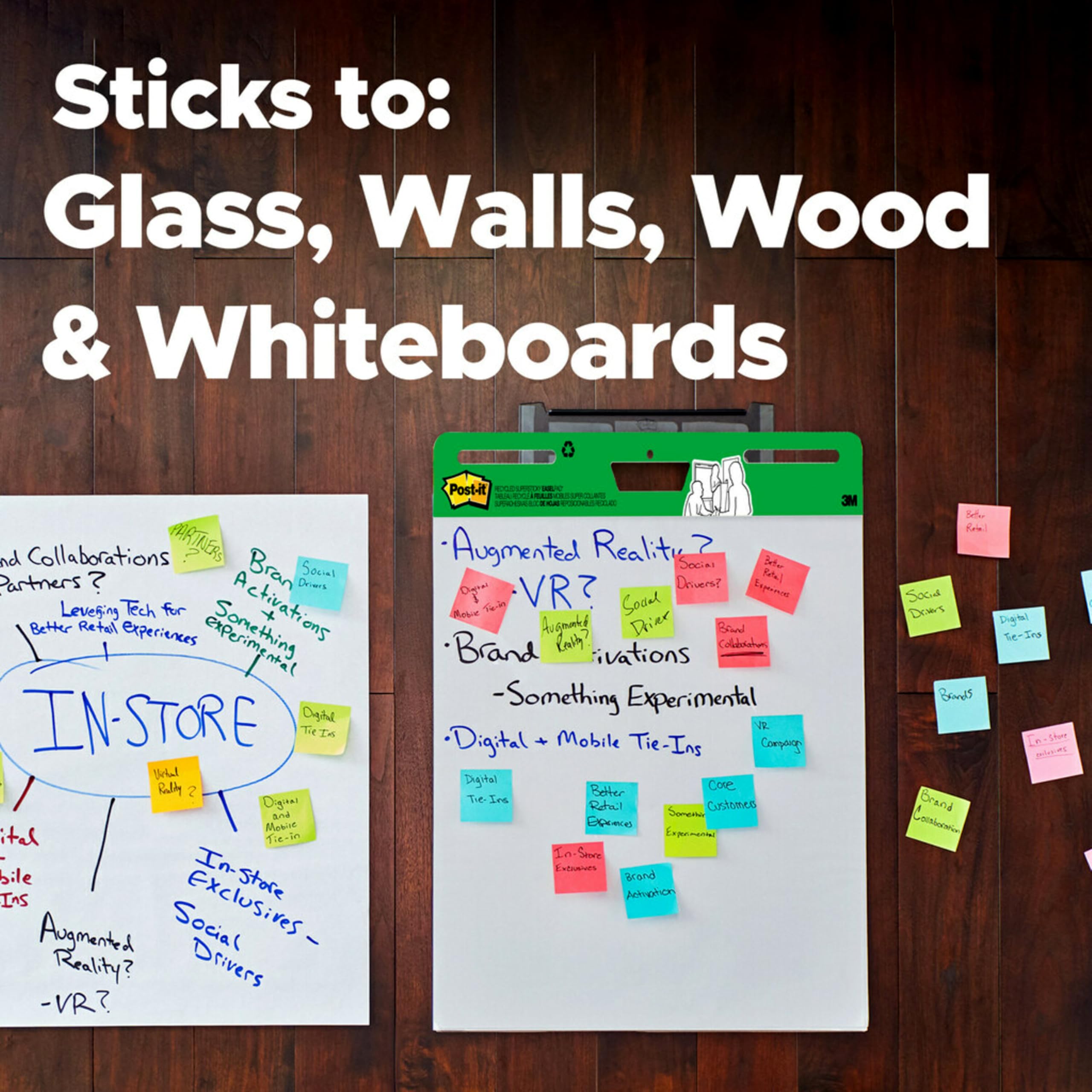 Post-it Easel Pad Made with Recycled Paper, 25 in x 30 in, White, 30 Sheets/Pad, 2 Pads/Pack, Great for Virtual Teachers and Students (559RP)