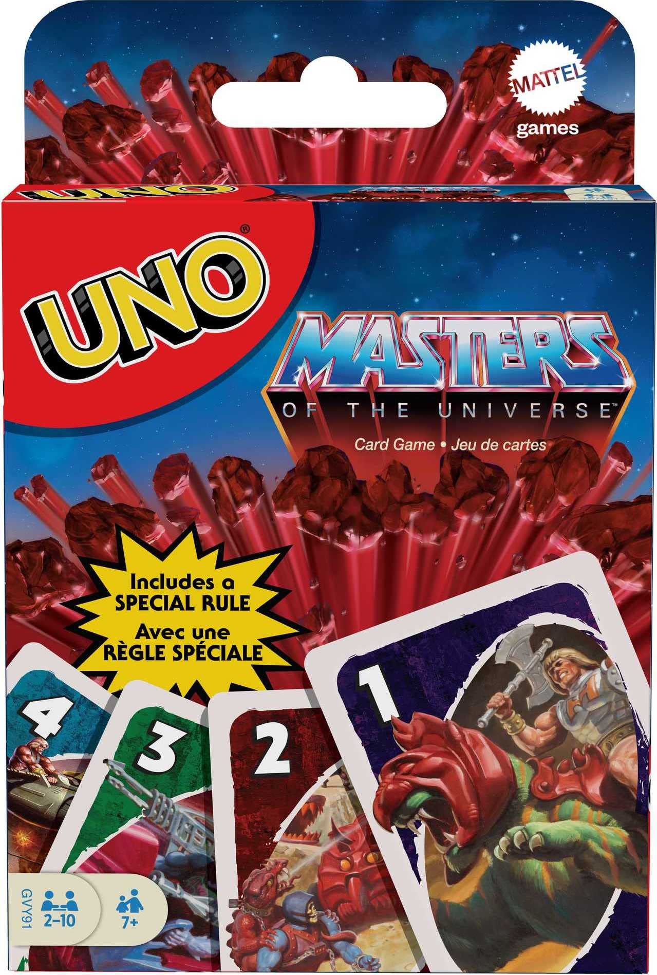 Mattel Games ​UNO Masters of The Universe Card Game for Kids, Adults and Game Night with Special Rule for 2-10 Players