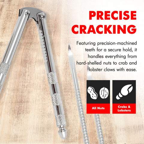 Chef Craft Classic Nut Cracker with Picks, 6.75 inch, Stainless Steel