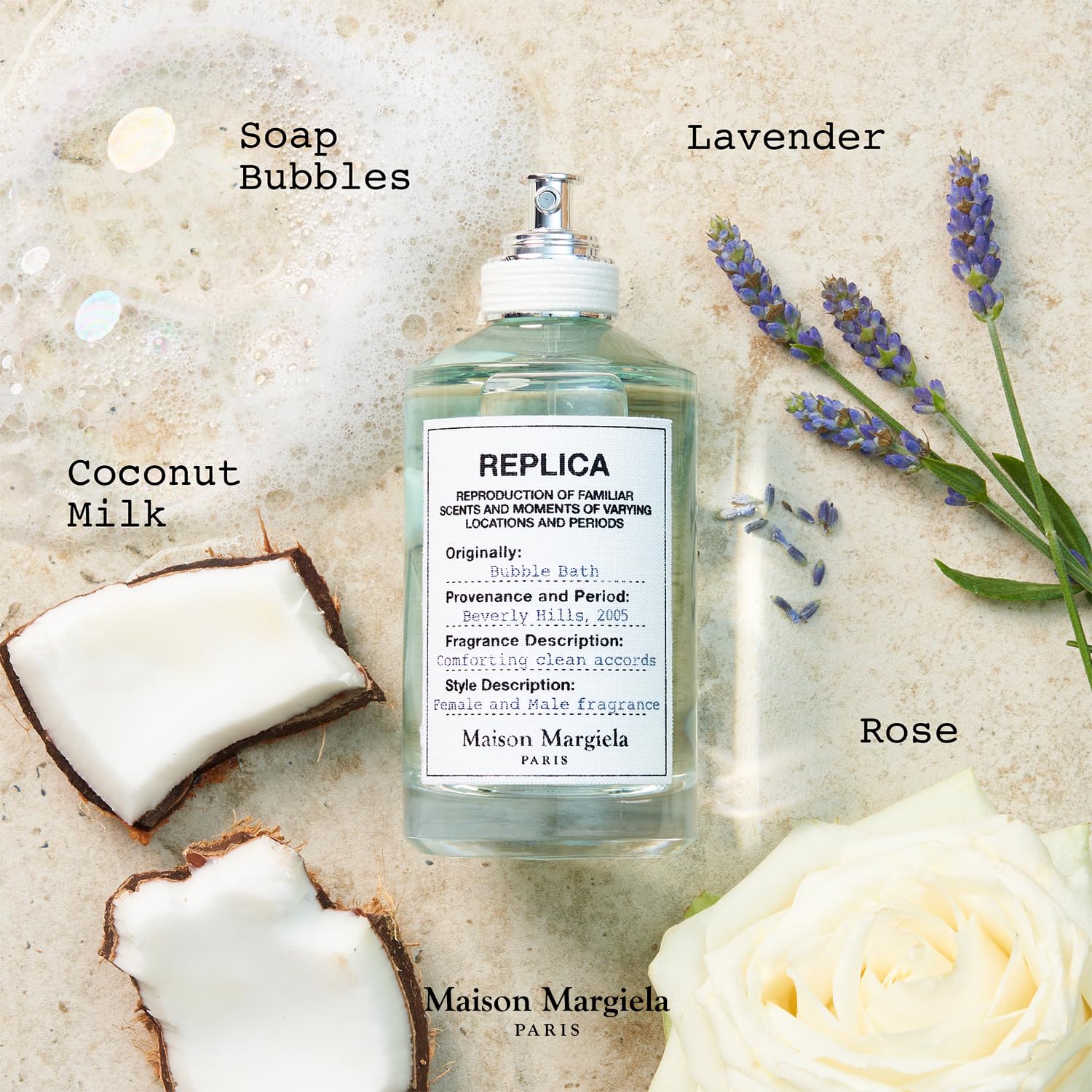 Maison Margiela - Replica - Bubble Bath Eau de Toilette - Fresh Fragrance - With Soap Bubbles, Rose & Coconut Milk - 3.4 Fl Oz