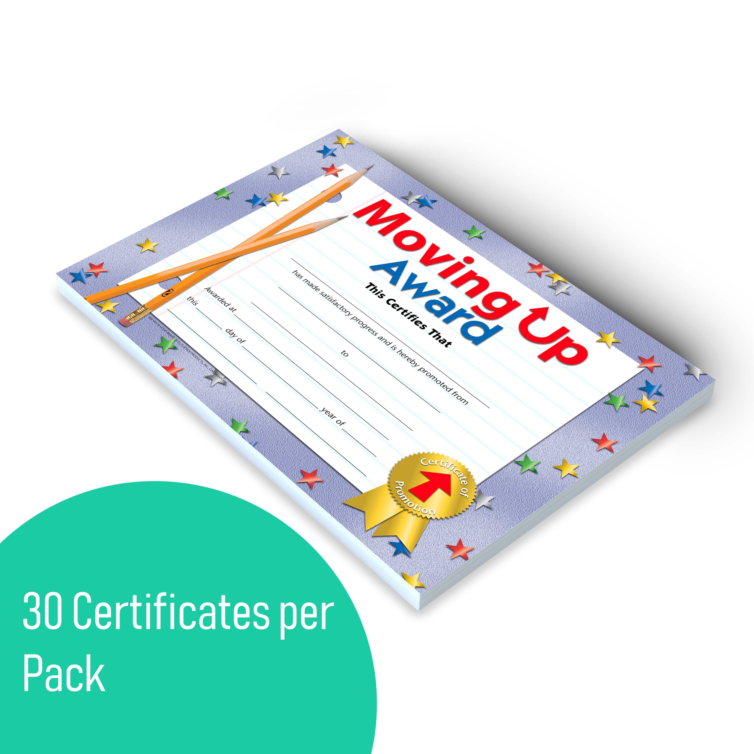 Hayes Moving Up Award Certificates, Student Promotion & Graduation Certificate, Achievement Recognition for Students, Full-Color Glossy Finish, 8.5" x 11" - 30 Pack