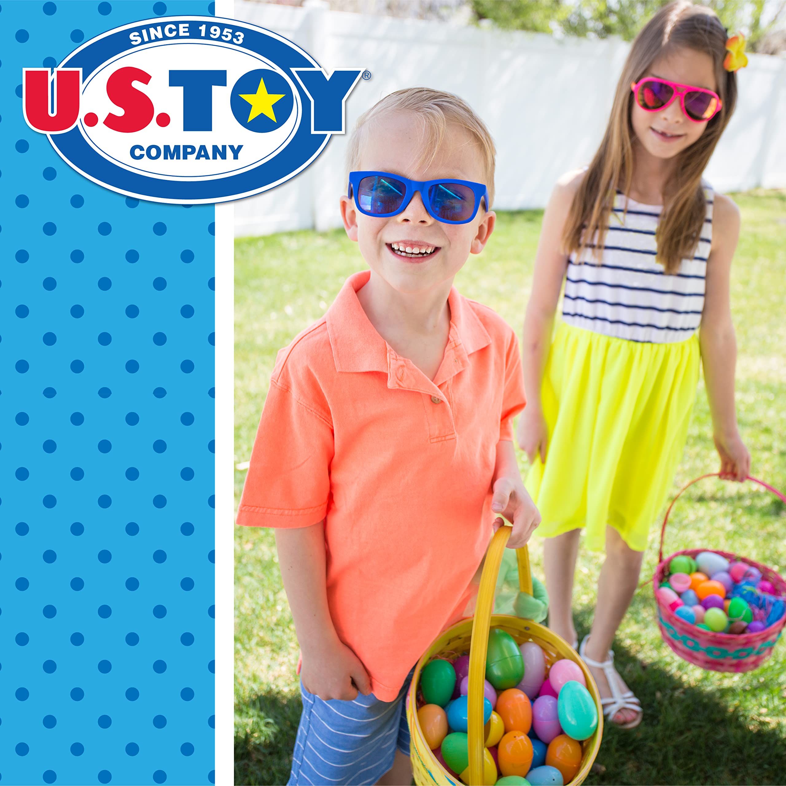 U.S. Toy Plastic Easter Eggs (50 per Order), Assorted Colors, 2.5" (SS-UST-ED232)