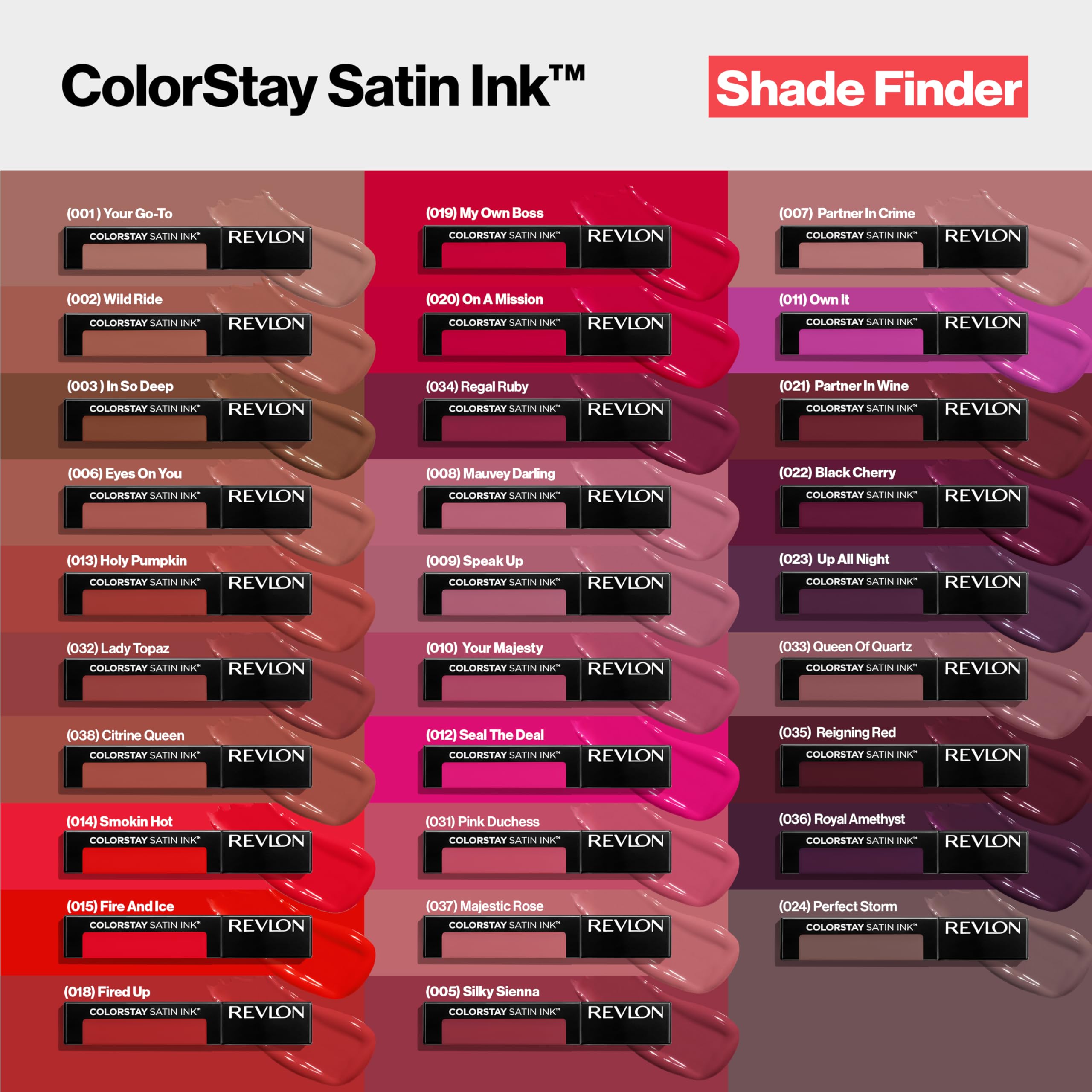 REVLON ColorStay Satin Ink Crown Jewels Liquid Lipstick, Longlasting & Waterproof Lipcolor, Moisturizing Creamy Formula Infused with Black Currant Seed Oil, 038 Citrine Queen, 0.17 fl oz.