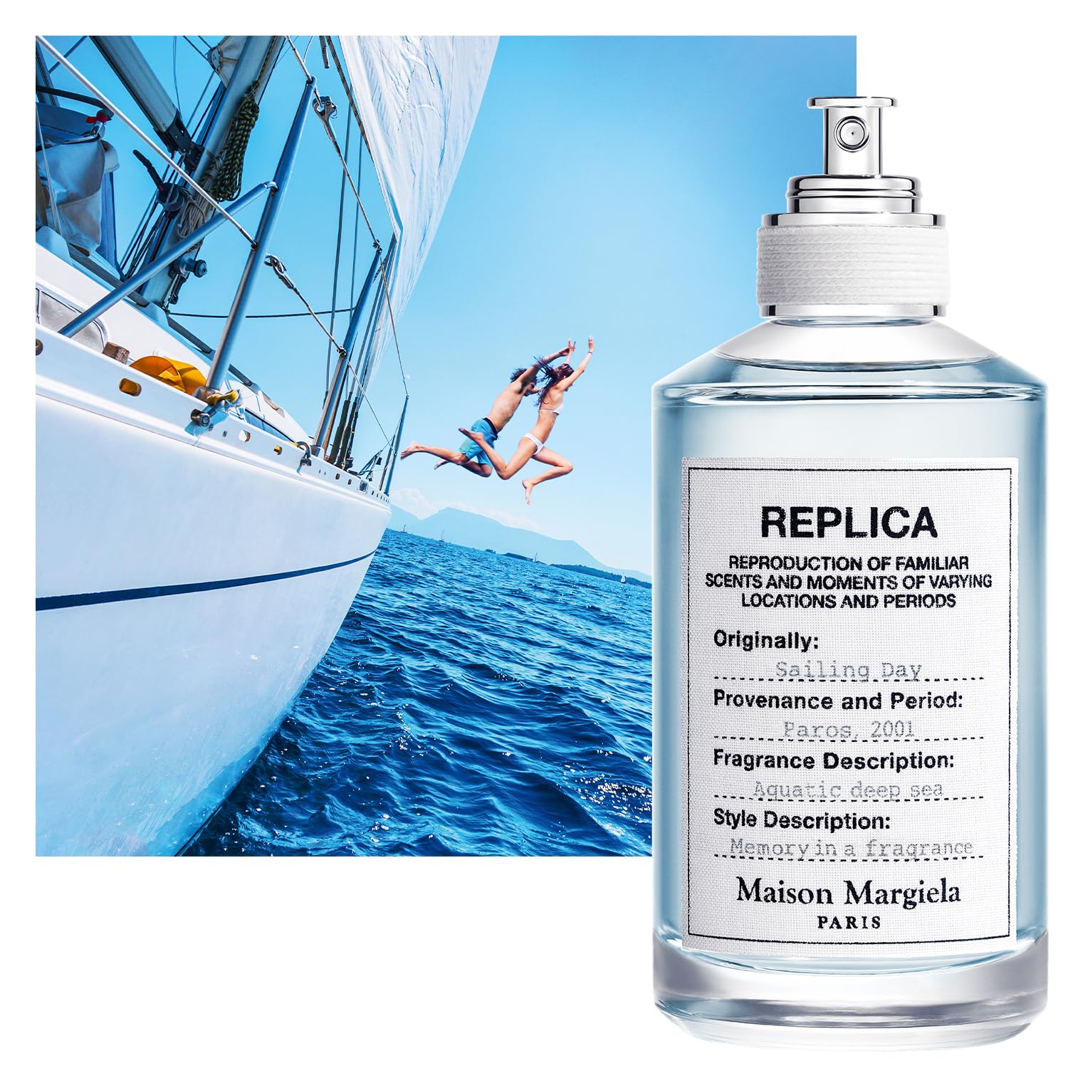 Maison Margiela - Replica - Sailing Day Eau de Toilette - Fresh Fragrance - With Acquatic Accord, Coriander, & Red Seaweed - 3.4 Fl Oz