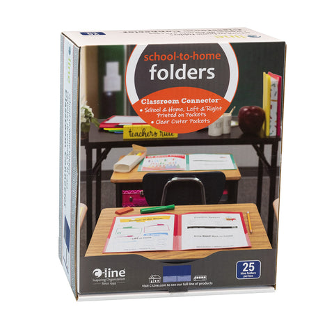 C-Line Classroom Connector School-to-Home Folders, Blue, 25 per Box (32005)