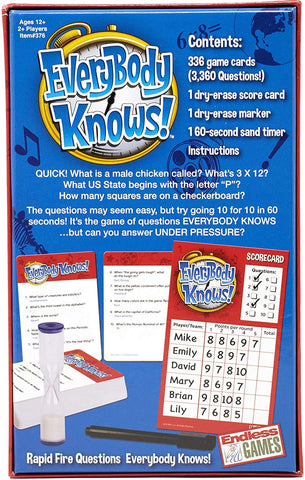 Endless Games Everybody Knows! - Trivia Card Game - 2018 Edition