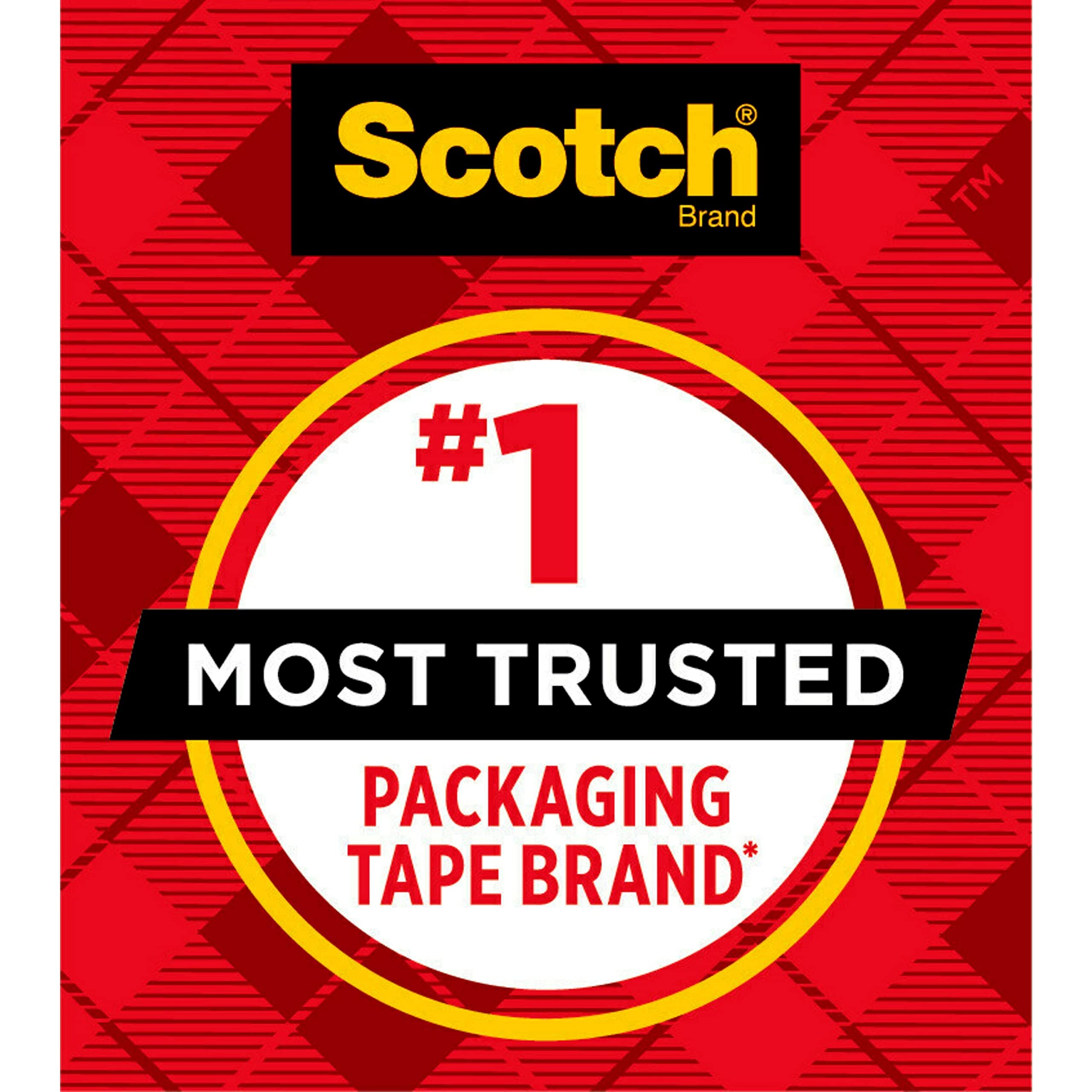 Scotch Heavy Duty Packaging Tape, 1.88" x 19.4 yd, Designed for Packing, Shipping and Mailing, Strong Seal on All Box Types, 1.5" Core, Clear, 1 Roll with Dispenser (142-700-H)