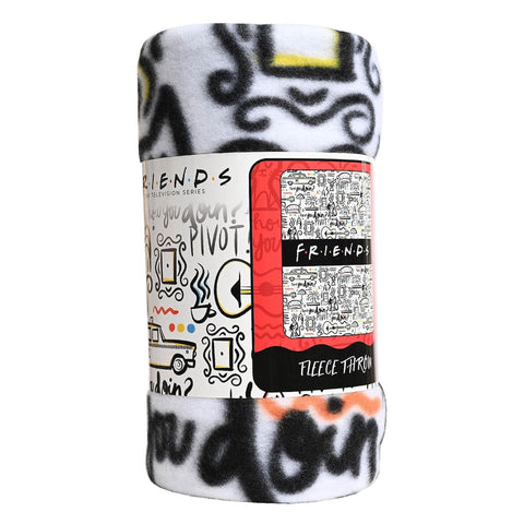 The Northwest Company - Friends TV Show How You Doin' & Pivot NYC Fleece Throw Blanket, Soft and Cozy Lightweight Plush Fabric Bed Cover and Room Décor - Size 45inx 60in