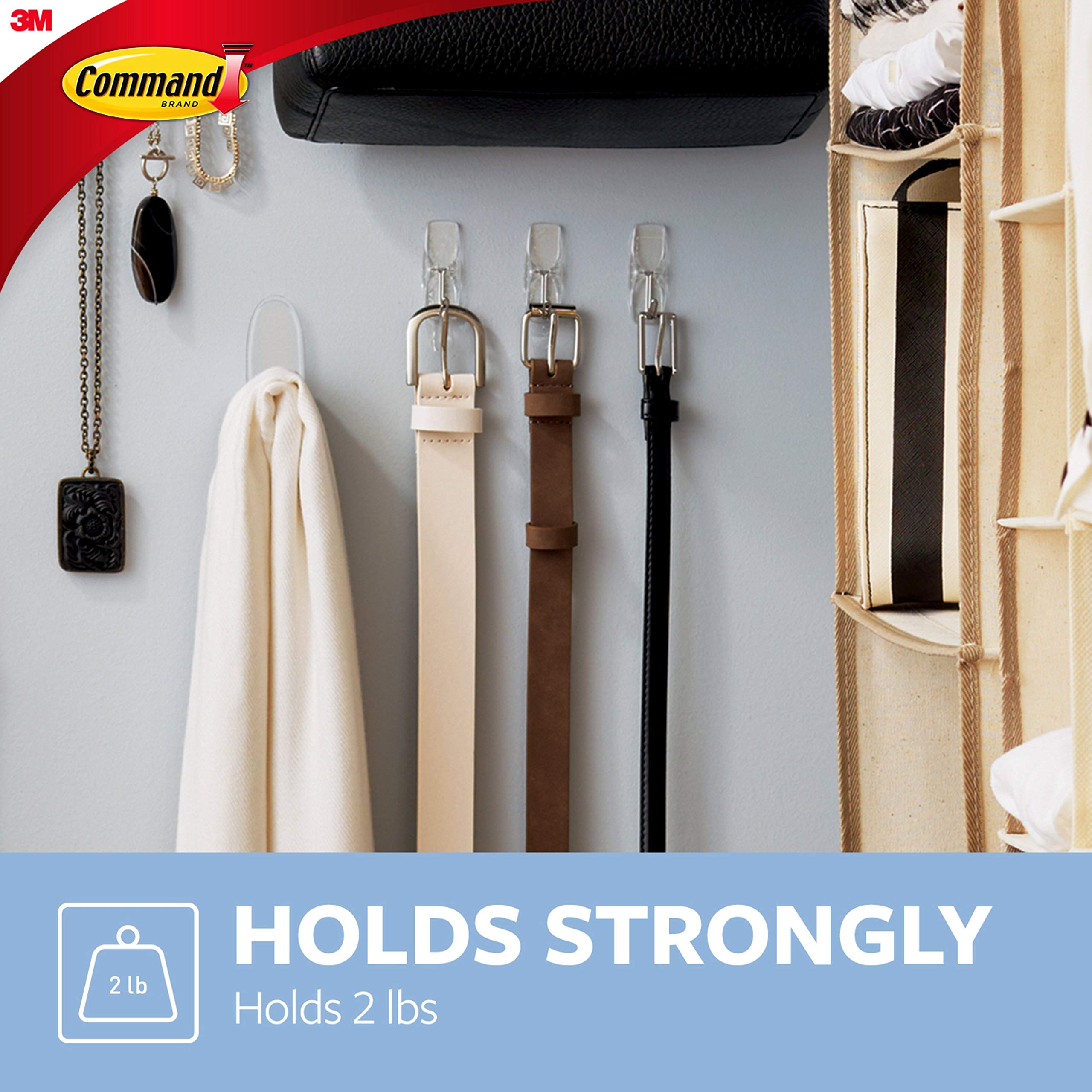 Command Medium Wire Toggle Hook, Clear, 2-Hooks, Organize Damage-Free