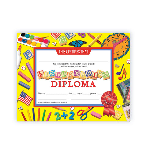 Hayes Kindergarten Diplomas Certificate, 11 x 8-1/2 inches, Paper, Pack of 30