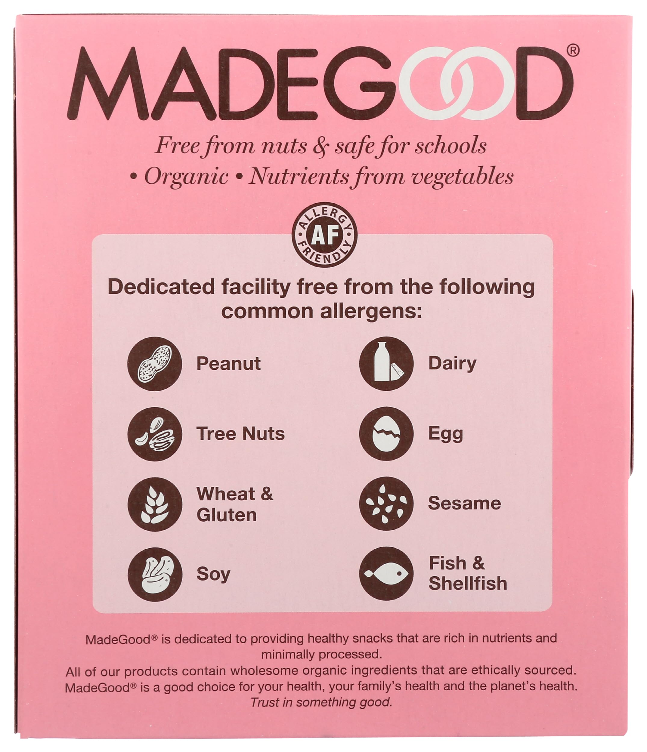 MadeGood Strawberry Crispy Squares, 6 Healthy Snacks, 0.78oz