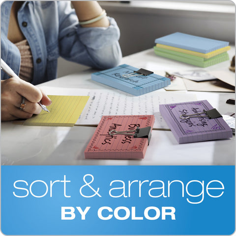 Oxford Ruled Color Index Cards, 3" x 5", Cherry, 100 Per Pack (7321 CHE)