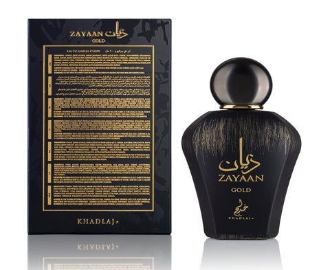Khadlaj Zayaan Gold – Spicy, Fruity, Aromatic, Amber – Eau de Parfum Spray Long-Lasting Fragrance for Men, 3.4 Ounce / 100ml