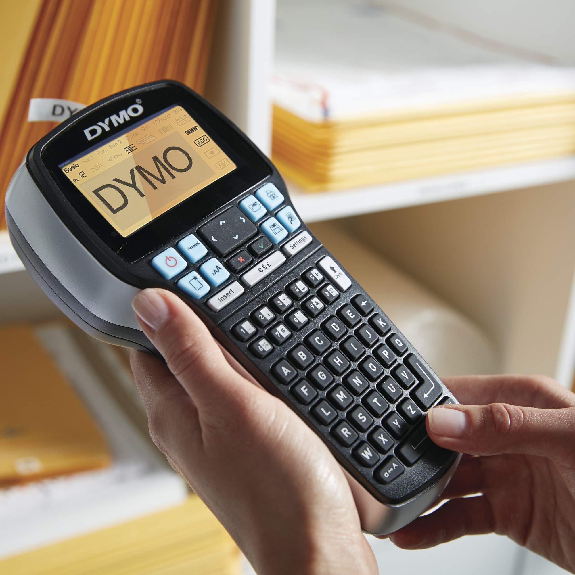 DYMO Label Maker with Adapter LabelManager 420P High-Performance Label Maker Rechargeable PC and Mac Connectivity Bright Backlit Display Easy-to-Use Portable For Home & Office Organization
