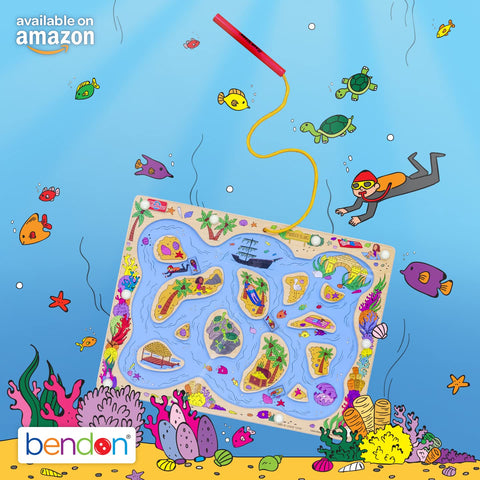 TS Shure by Bendon Mermaids Sea Life Magic Wand Magnetic Maze with 3 Magnets and Magnetic Magic Wand Pre-School Learning 50461