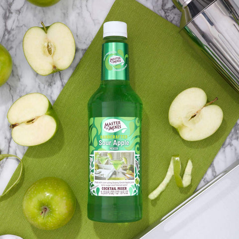 Master of Mixes Sour Apple Martini Drink Mix, Ready to Use, 1 Liter Bottle (33.8 Fl Oz), Pack of 3