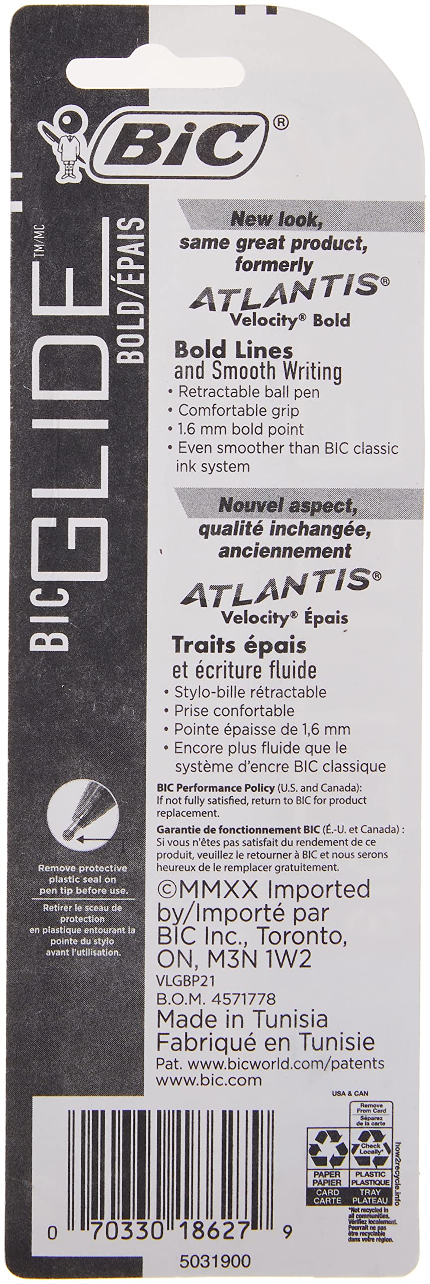 Bic Atlantis Velocity Bold Ball Pen, Black 2 ea (Pack of 2)