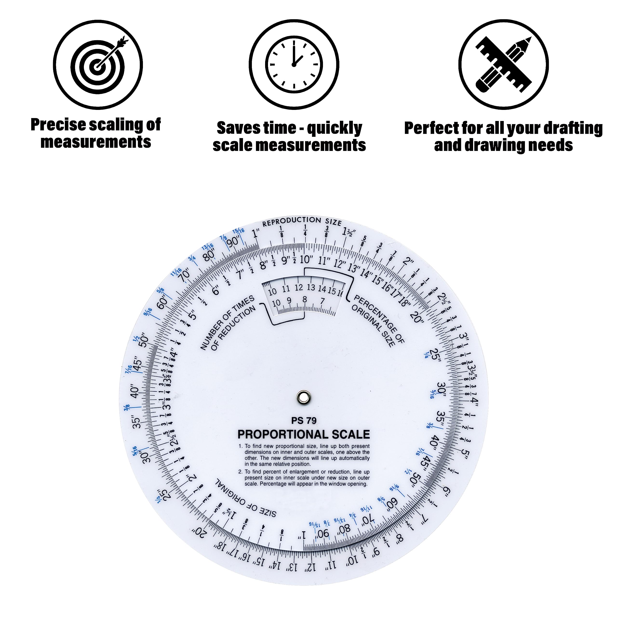 Westcott 6” Proportional Measuring Scale, White, PS-79