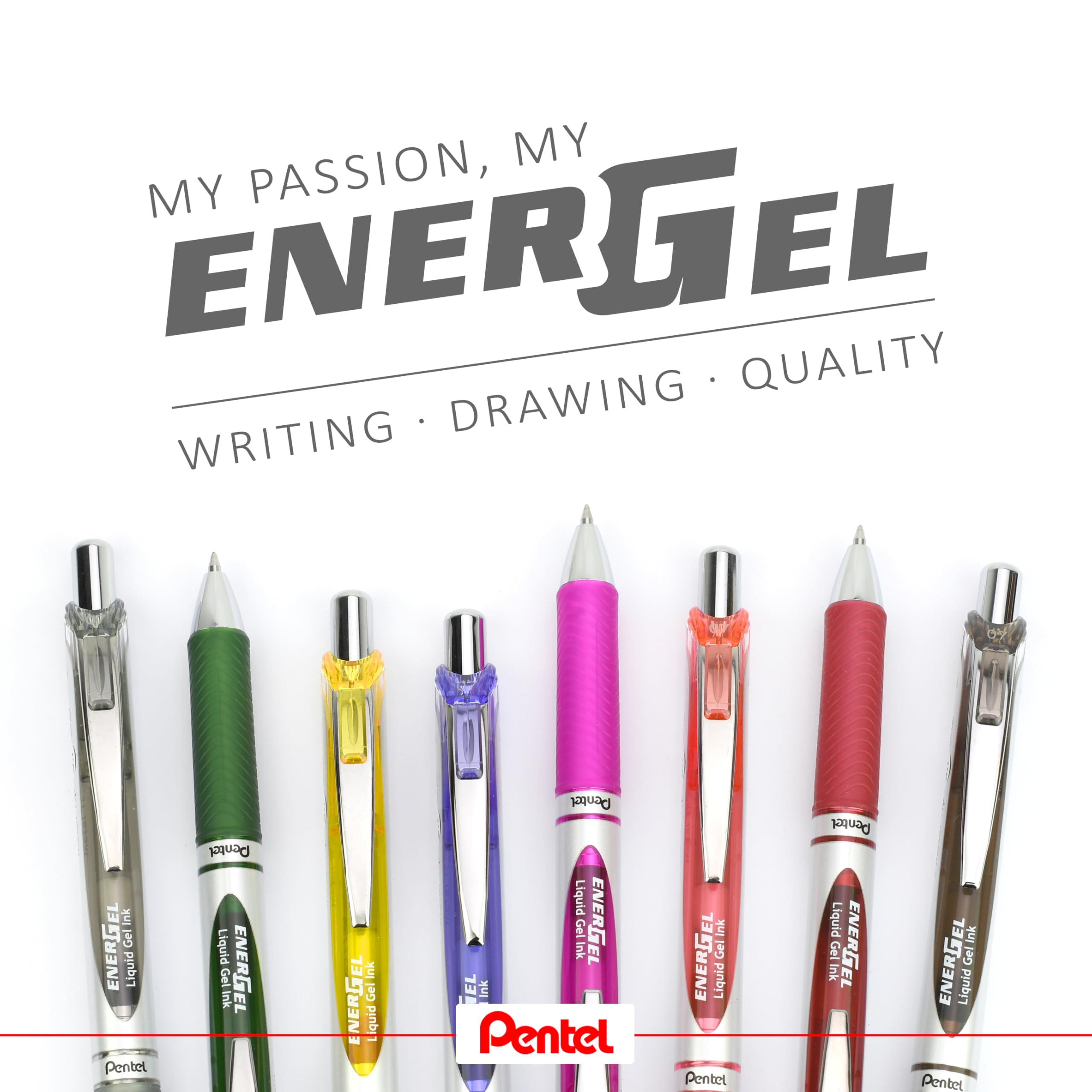 Pentel EnerGel XM BL77 Retractable Gel Pen Coral (Pack of 1)