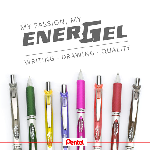 Pentel EnerGel XM BL77 Retractable Gel Pen Coral (Pack of 1)