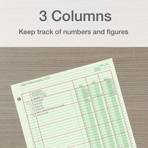 Adams Columnar Analysis Pad, 3 Column, 8 1/2 X 11, Single Page Format, 50 Sheets/pad (ACP85113)