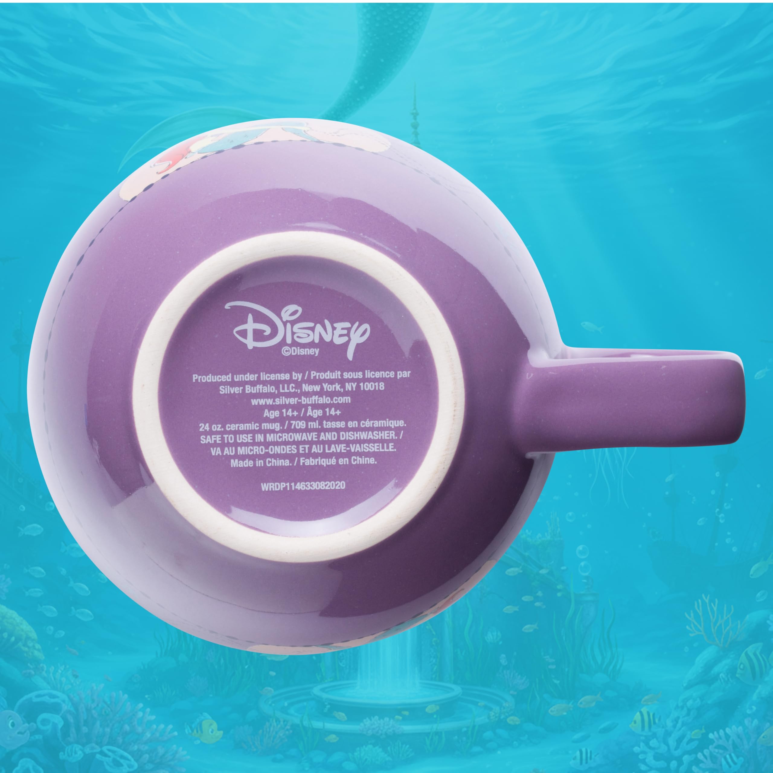 Silver Buffalo Disney Princess Little Mermaid Ariel Moonlight Ceramic Soup Mug, 24 Ounces