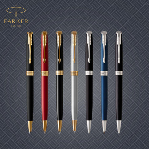 Parker Sonnet Ballpoint Pen | Matte Black Lacquer with Palladium Trim | Medium Point Black Ink | Gift Box
