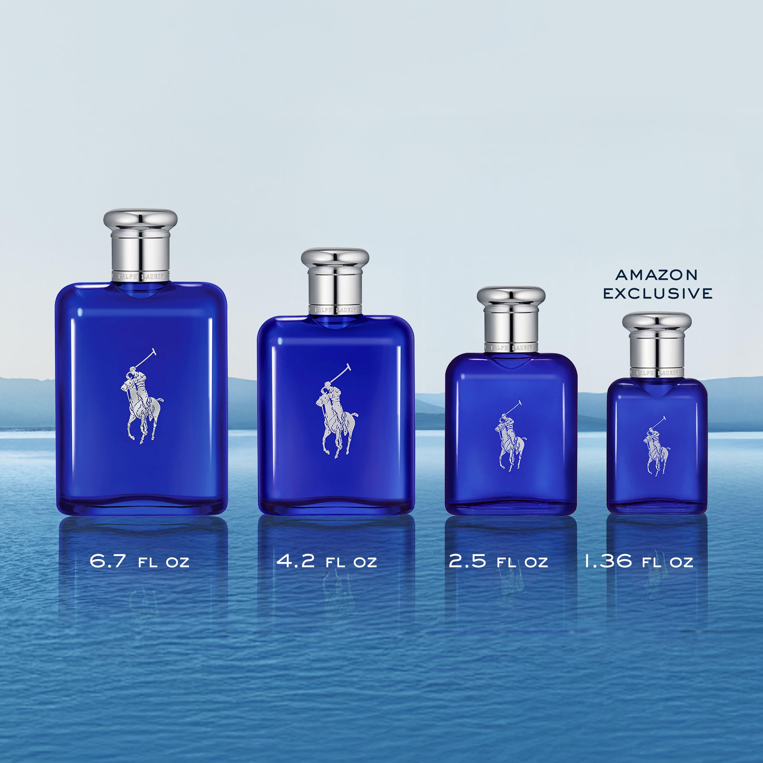 RALPH LAUREN FRAGRANCES - Polo Blue - Eau de Toilette - Men's Cologne - Aquatic & Fresh - With Citrus, Sage, and Suede - Medium Intensity - 1.35 Fl Oz