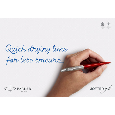 Parker Gel Pen Jotter (Stainless Steel with Chrome Parts, Middle Writing tip with 0.7 mm, Gift Box).