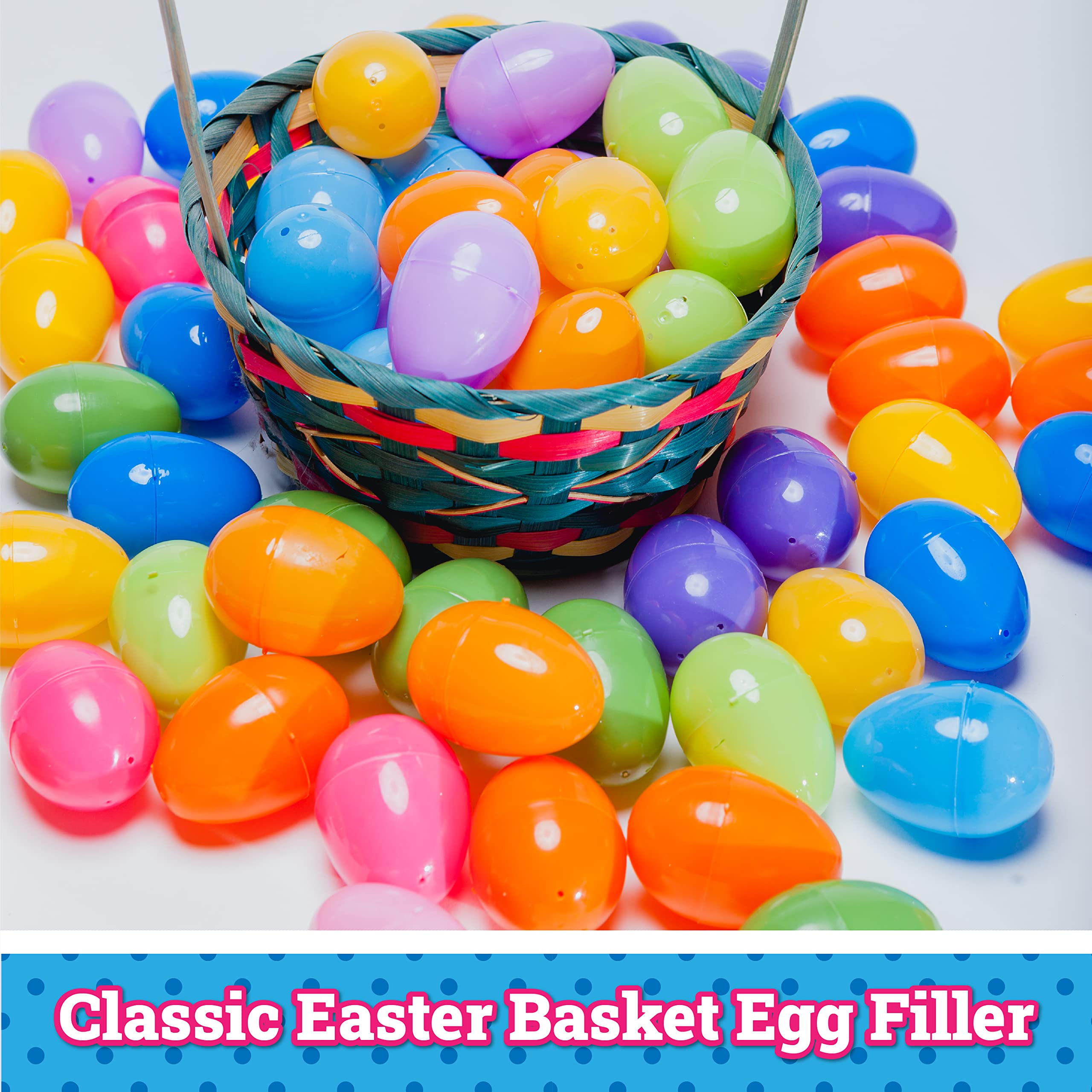 U.S. Toy Plastic Easter Eggs (50 per Order), Assorted Colors, 2.5" (SS-UST-ED232)