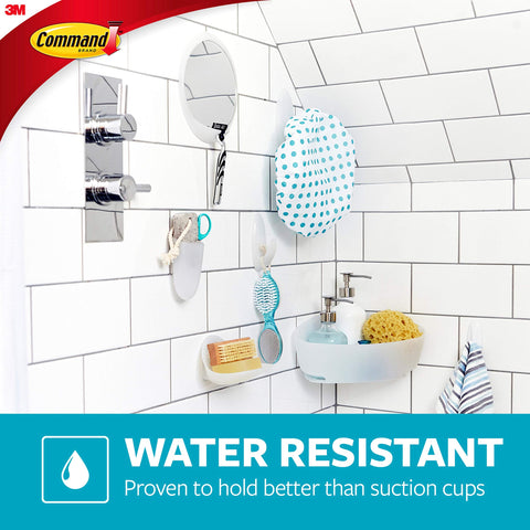 Command Bath Large Towel Hook Value Pack, Clear Frosted, 3-Large Hooks, 3-Water-Resistant Strips, Organize Damage-Free