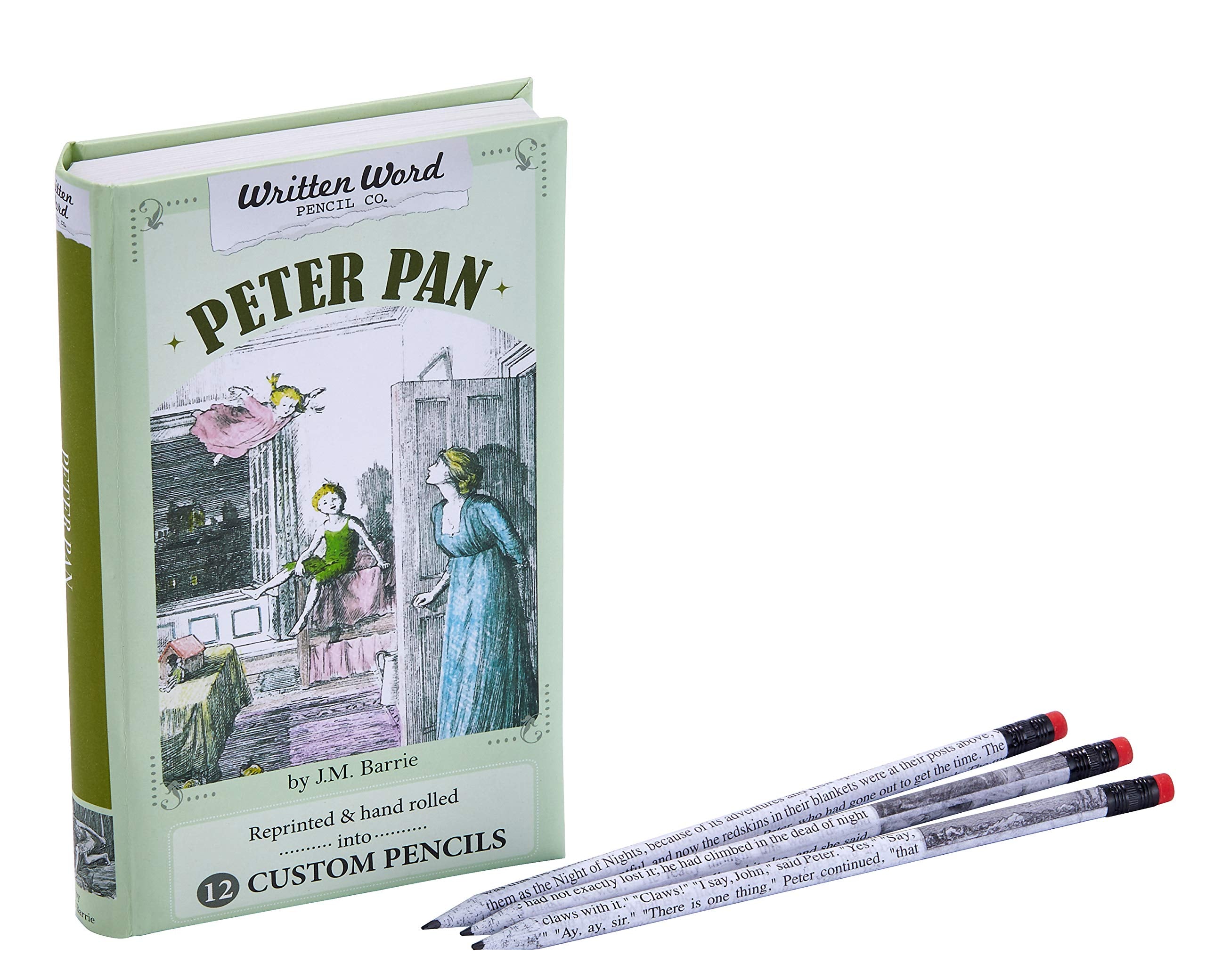 It's Academic Written Word Pencil Co. Classic Story Pencils with Decorative Box, 12 Pack, Peter Pan