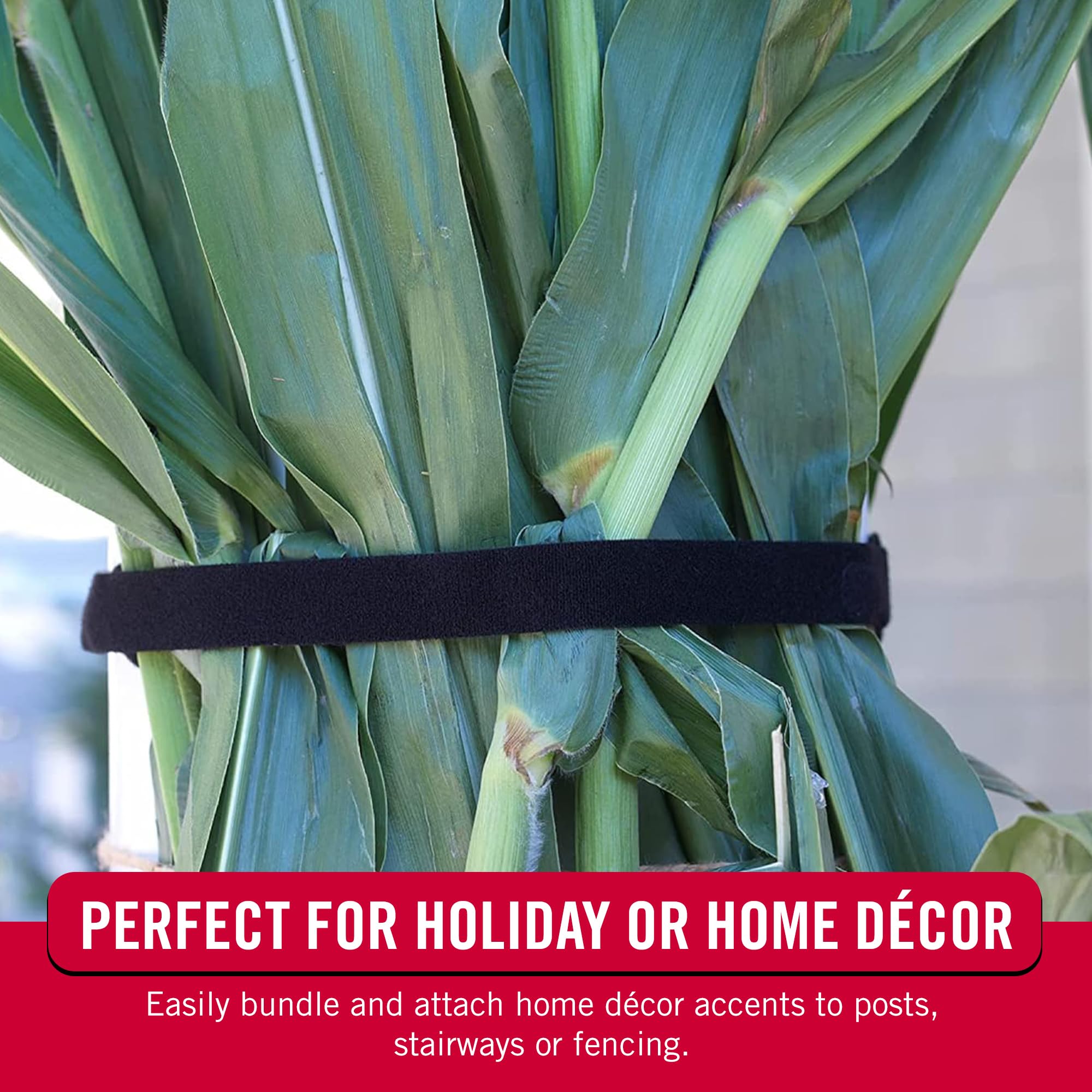 VELCRO Brand ONE-WRAP Roll Black | 30 Ft x 1-1/2 In | Reusable Self-Gripping Hook and Loop Tape | Cut Straps to Bundle Tie Materials and Tools in Garage Shed or Worksite