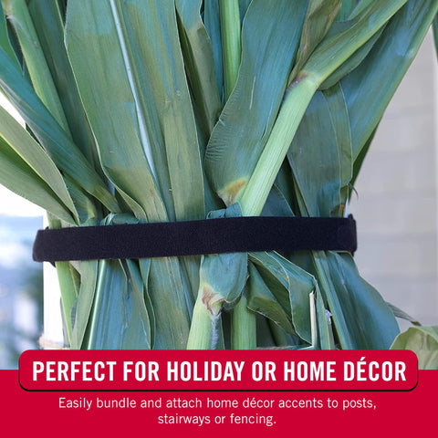 VELCRO Brand ONE-WRAP Roll Black | 30 Ft x 1-1/2 In | Reusable Self-Gripping Hook and Loop Tape | Cut Straps to Bundle Tie Materials and Tools in Garage Shed or Worksite