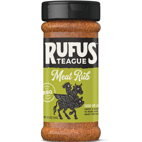 Rufus Teague Meat Rub, Premium Barbecue Seasoning & Dry Rub for Smoking and Grilling, Award-Winning Flavor for Beef, Pork & Chicken, Gluten-Free, 6.5 oz