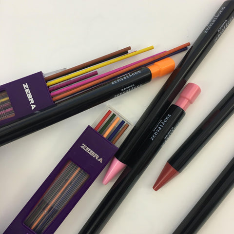 Zebra Pen Zensations Mechanical Colored Pencil Lead Refills, 2.0mm Assorted Colors, 3-Pack with 3 Tubes of 10 Refills Each, Compatible with Zensations Mechanical Pencils, 3-Pack (87103)
