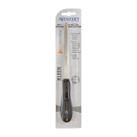 Westcott KleenEarth Recycled Letter Opener, 9-Inch (14821), Black