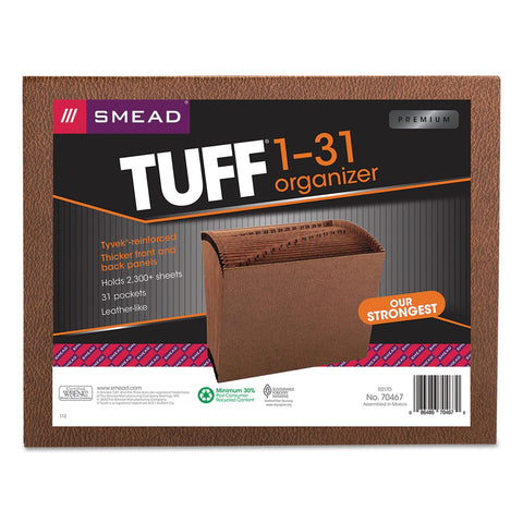 Smead TUFF Expanding File, Daily (1-31), 31 Pockets, Letter Size, Redrope-Printed Stock (70467)