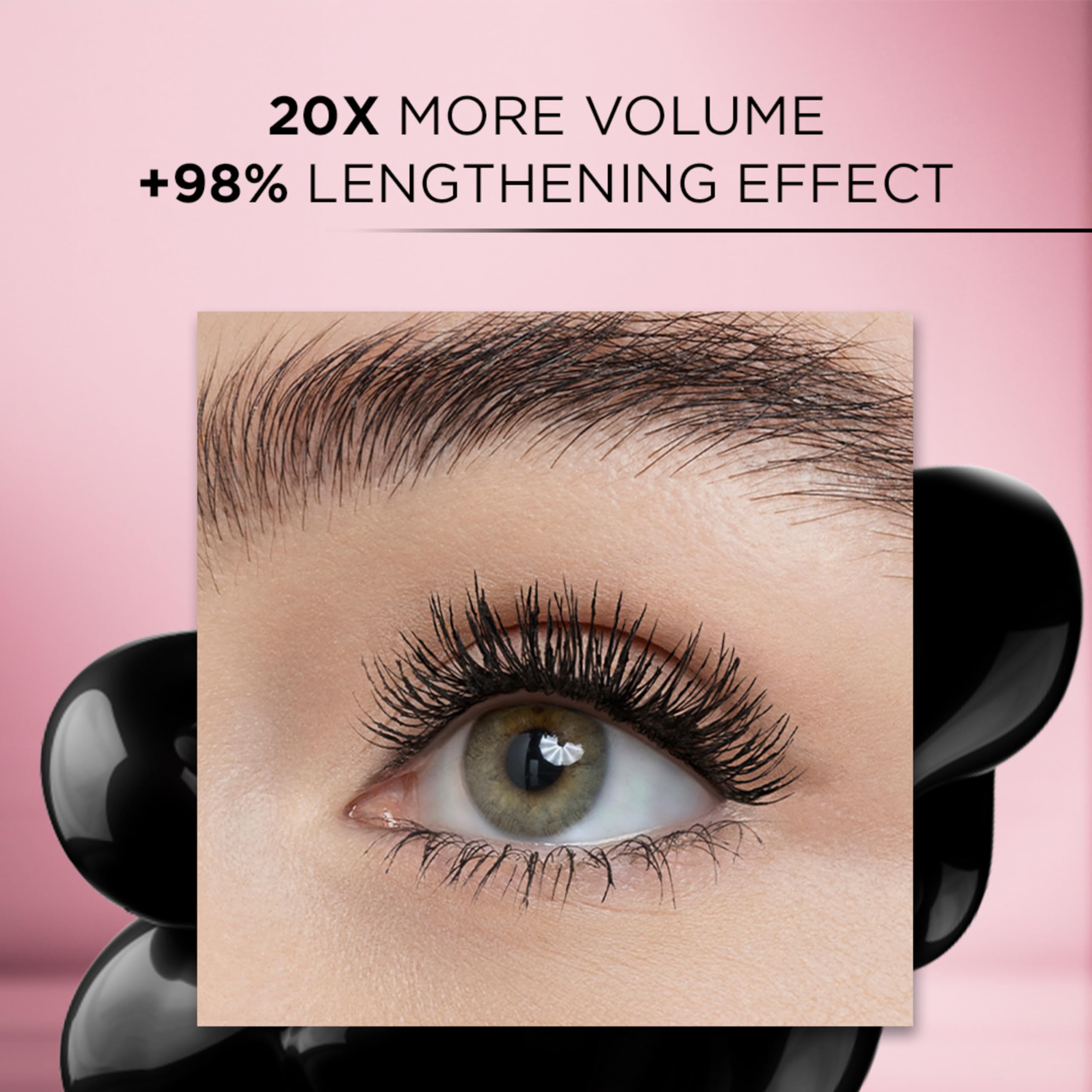 L’Oréal Paris Makeup Voluminous Lash Paradise Mascara, Voluptuous Volume, Intense Length, Feathery Soft Full Lashes, No Flaking, No Smudging, No Clumping, Mystic Black, 0.28 Fl Oz (Pack of 1)