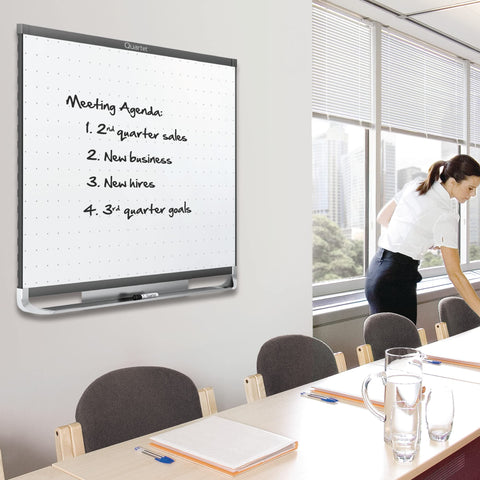 Quartet Magnetic Whiteboard, White Board, Dry Erase Board, 8' x 4', Graphite Finish Frame, Prestige 2 Total Erase (TEM548G)