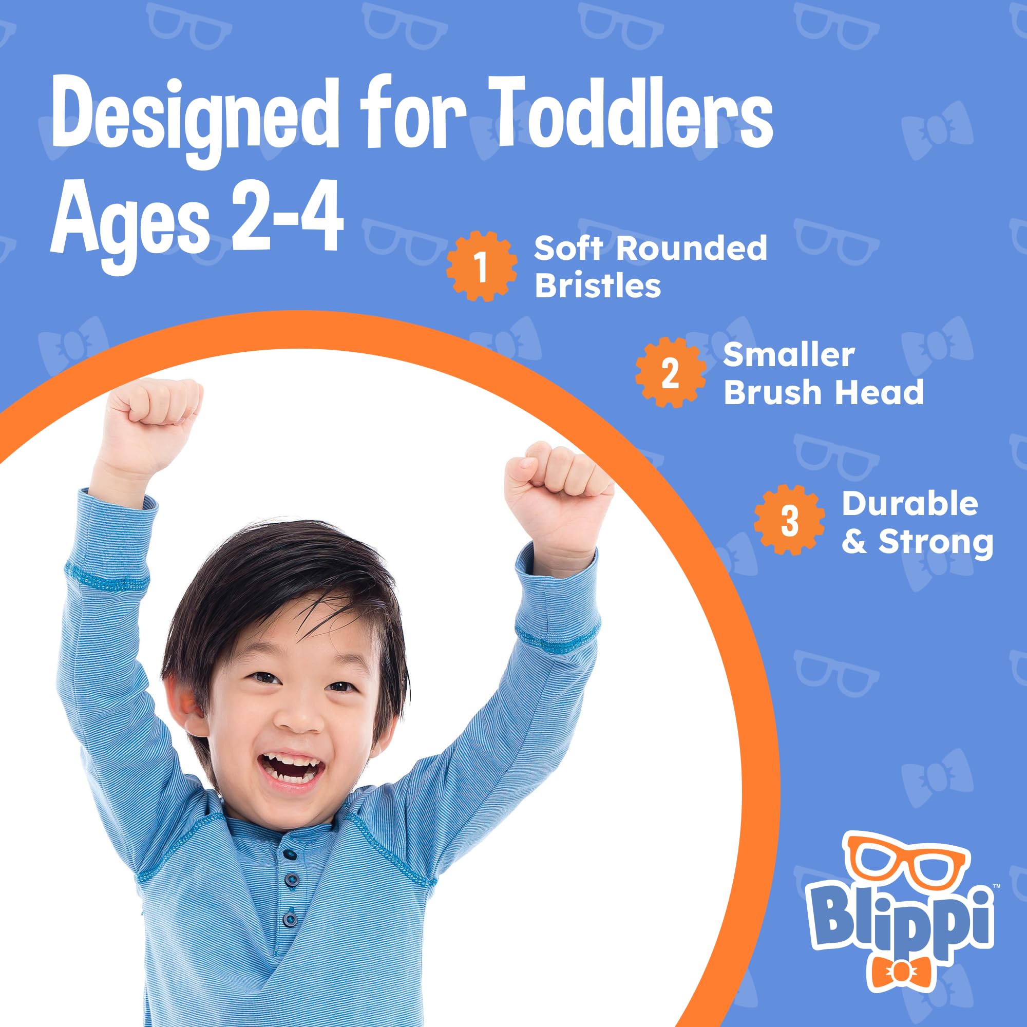 Brush Buddies Blippi Kids Toothbrush Set of 6 Pack Soft Bristle Toothbrushes for Toddlers Ages 2+, Extra Gentle Bristles, Small Head, Easy Grip Handle, Fun Blippi Characters, Kids Oral Care