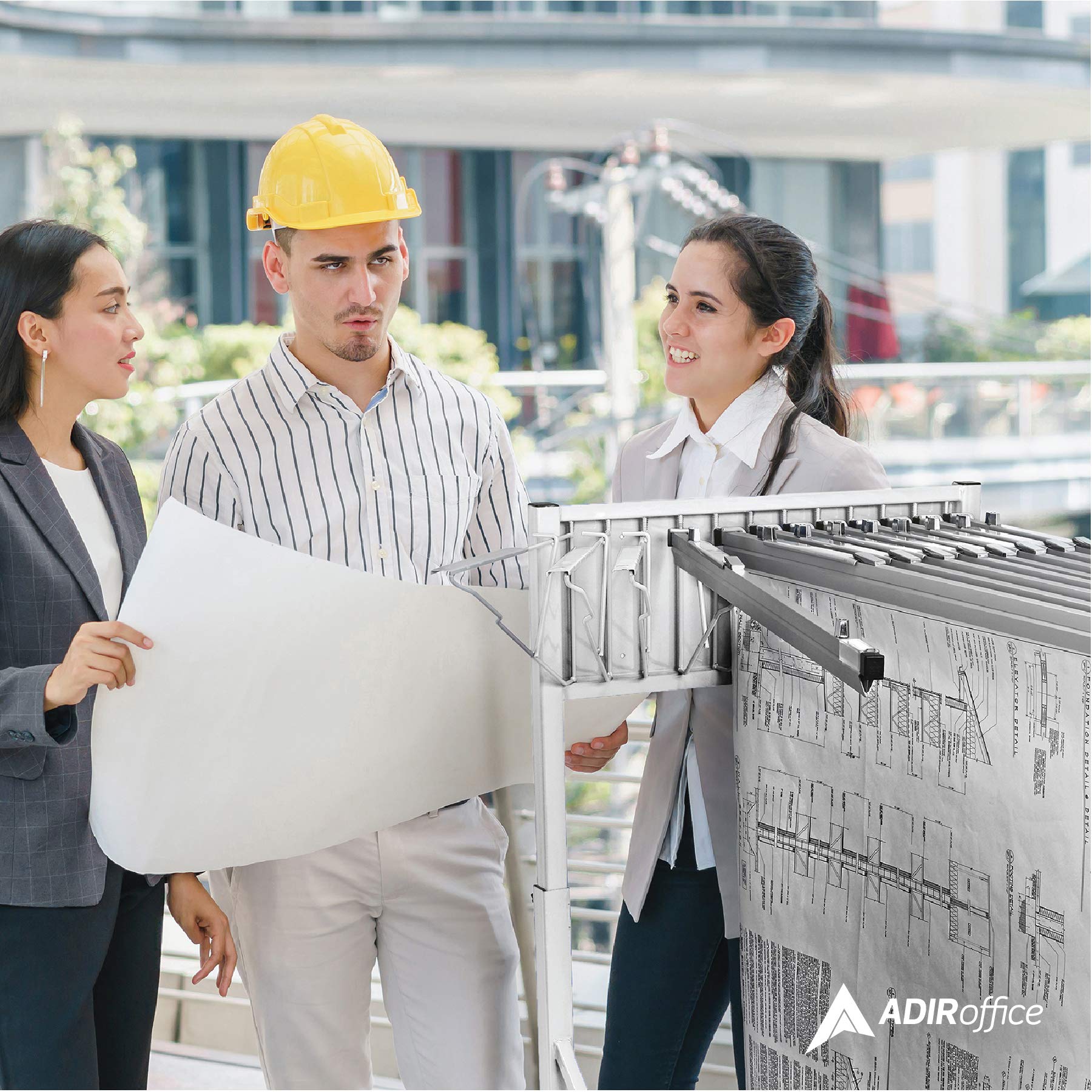 Adir Mobile Blueprint Holder – Construction Plan Rack, Map Organizer, Blueprint Rack, and Poster Display Rack for Jobsite and Office (Without Blueprint Clamps)