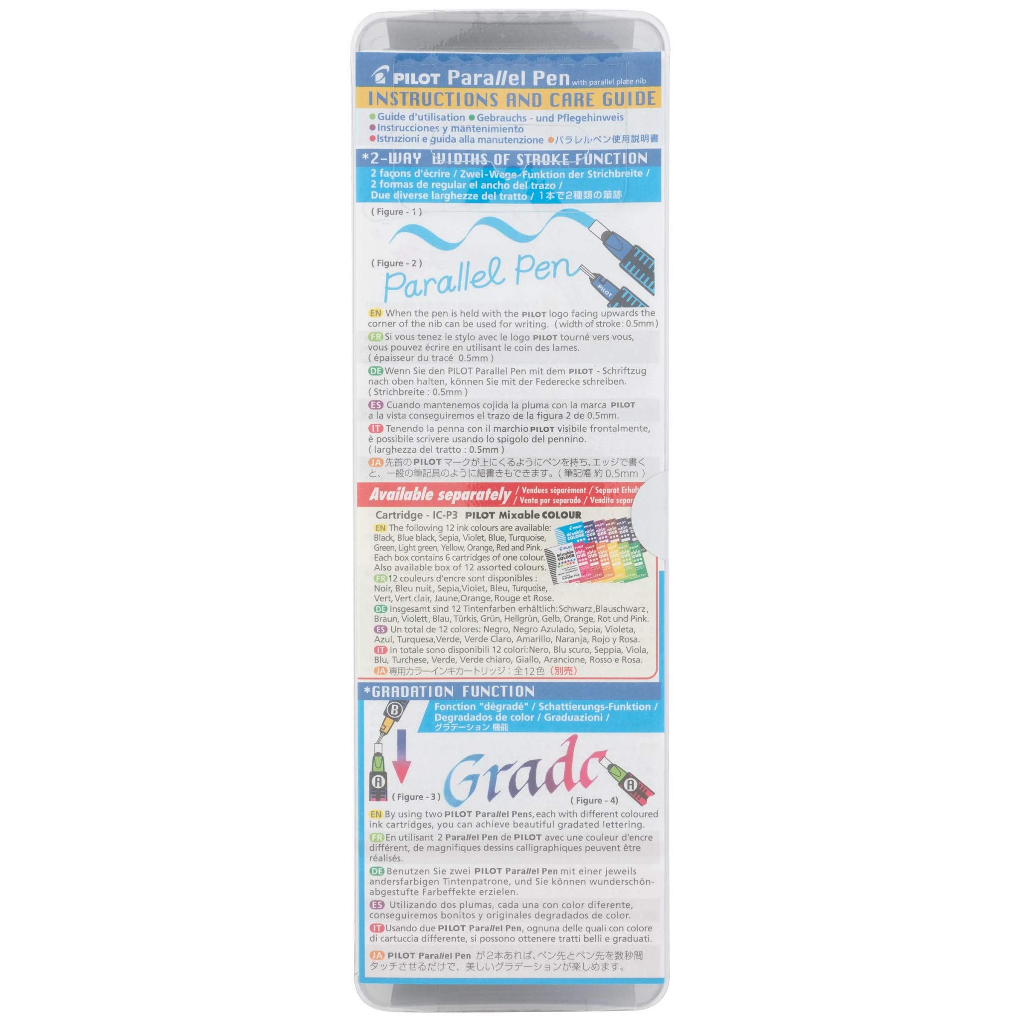 Pilot Parallel Pen Premium Caligraphy Pen Set, 3.0mm Nib, White Barrel with Pink Accents (14679)