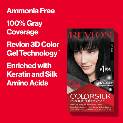 Revlon Colorsilk Beautiful Color, Permanent Hair Dye with Keratin, 100% Gray Coverage, Ammonia Free, 27 Light Blonde (Pack of 3)