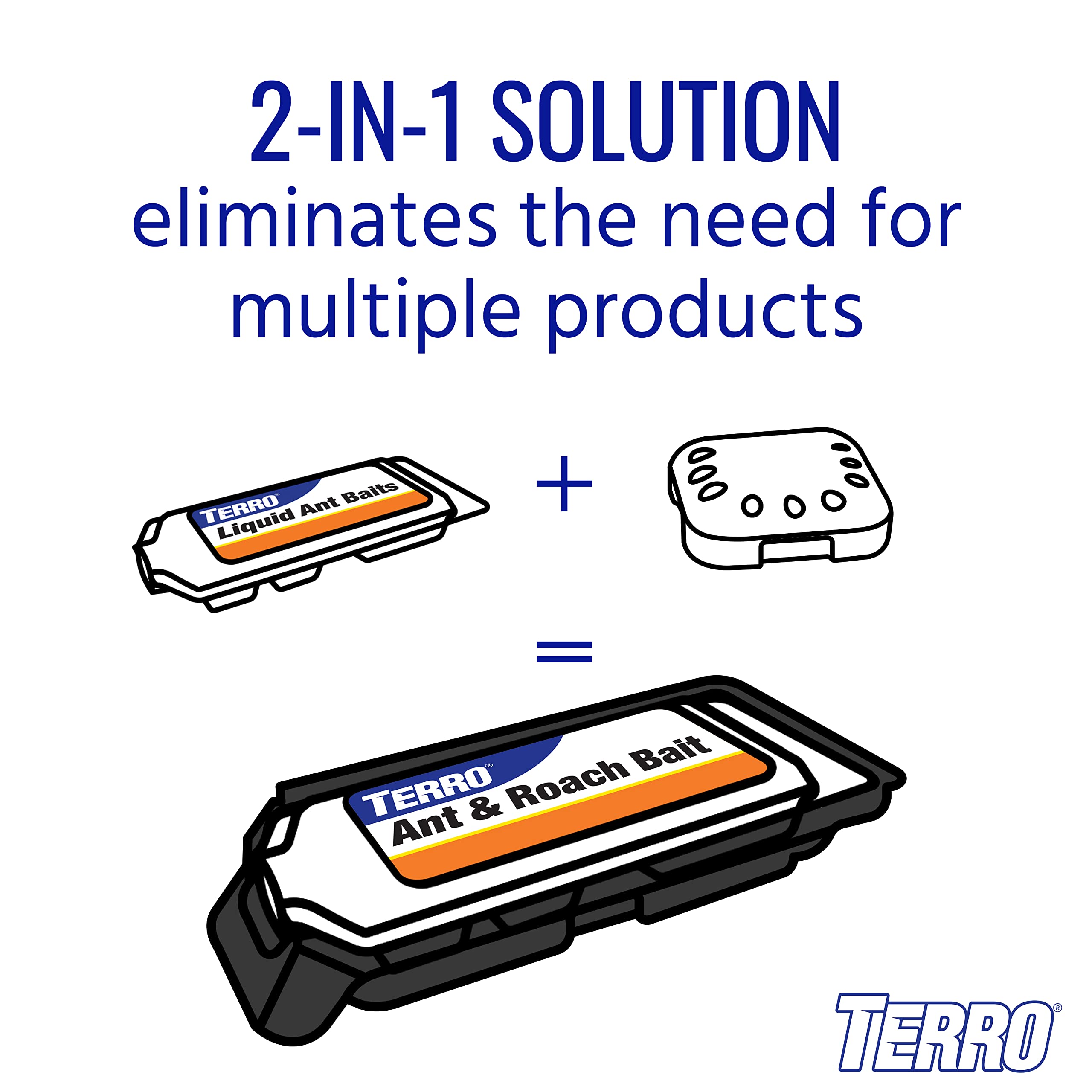 TERRO Ant & Roach Bait T360 4-Pack - Indoor Ant Killer and Roach Killer, Pre-Filled Dual Bait Stations Attract and Kill Ants, Roaches, and Silverfish, Ready-To-Use Indoor Bait with Twist Tab