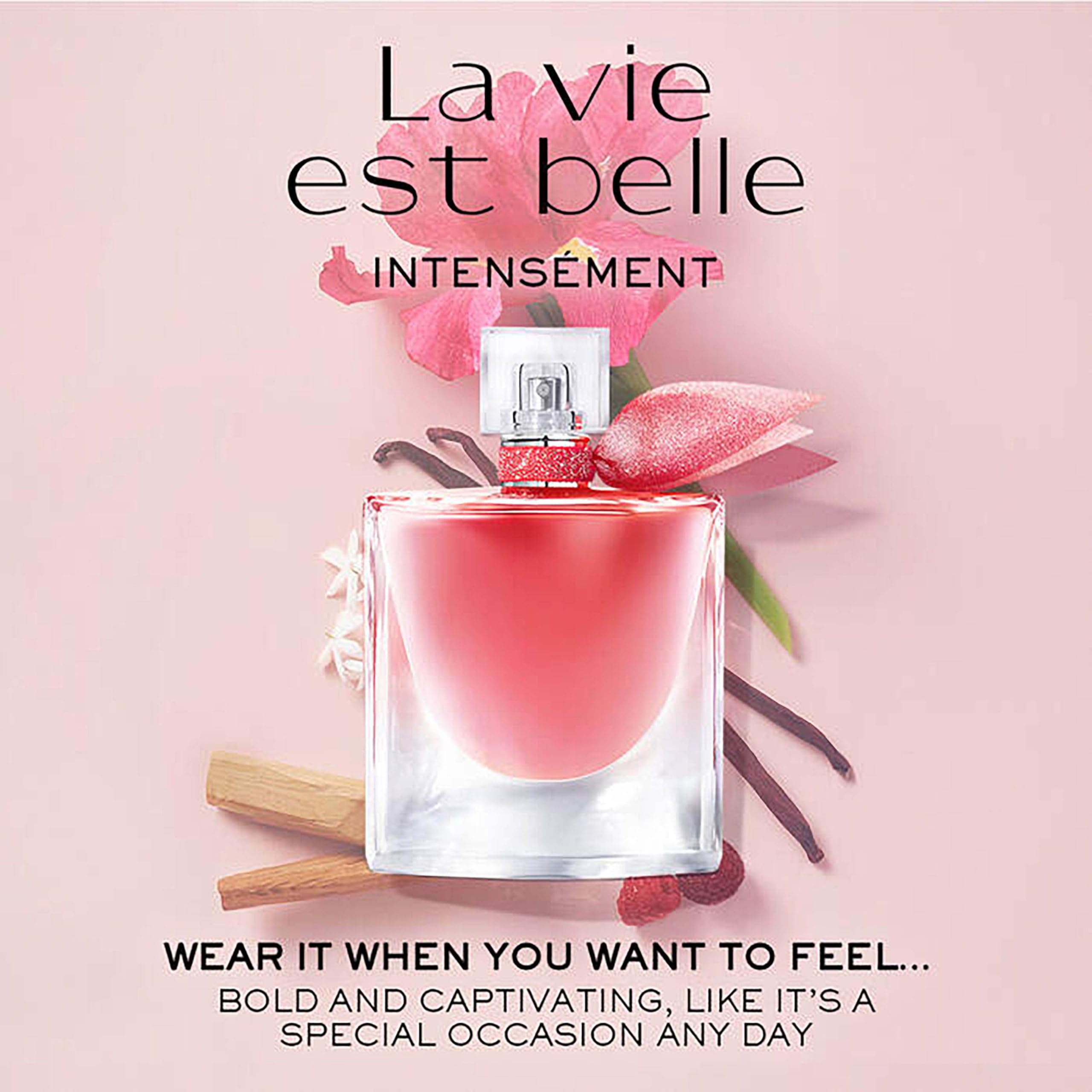 Lancôme​ La Vie Est Belle Intensément Eau de Parfum - Long Lasting Fragrance with Notes of Raspberry, Jasmine & Red Sandalwood - Warm & Floral Women's Perfume - 3.4 Fl Oz