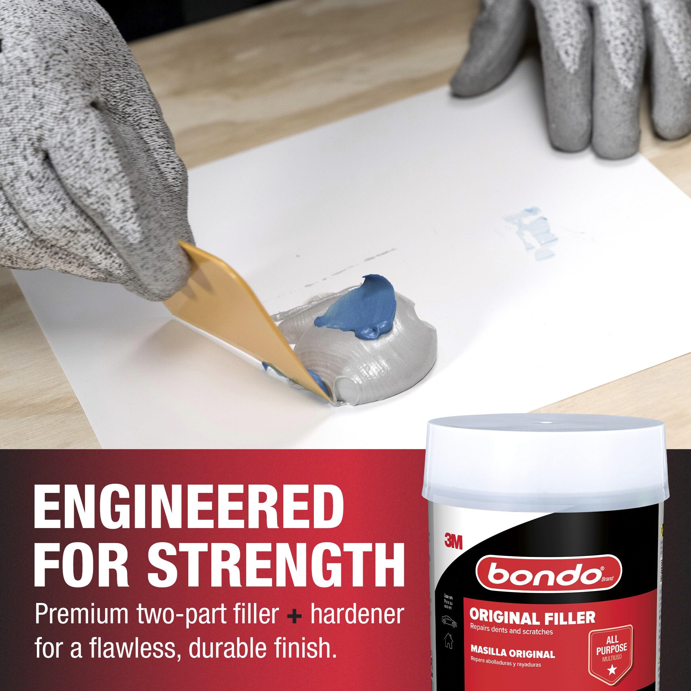 Bondo Body Filler, Original Formula for Fast, Easy Repair & Restoration for your Vehicle, 00262, Filler 1.57 lb and Hardener 0.75 oz, 1 Can