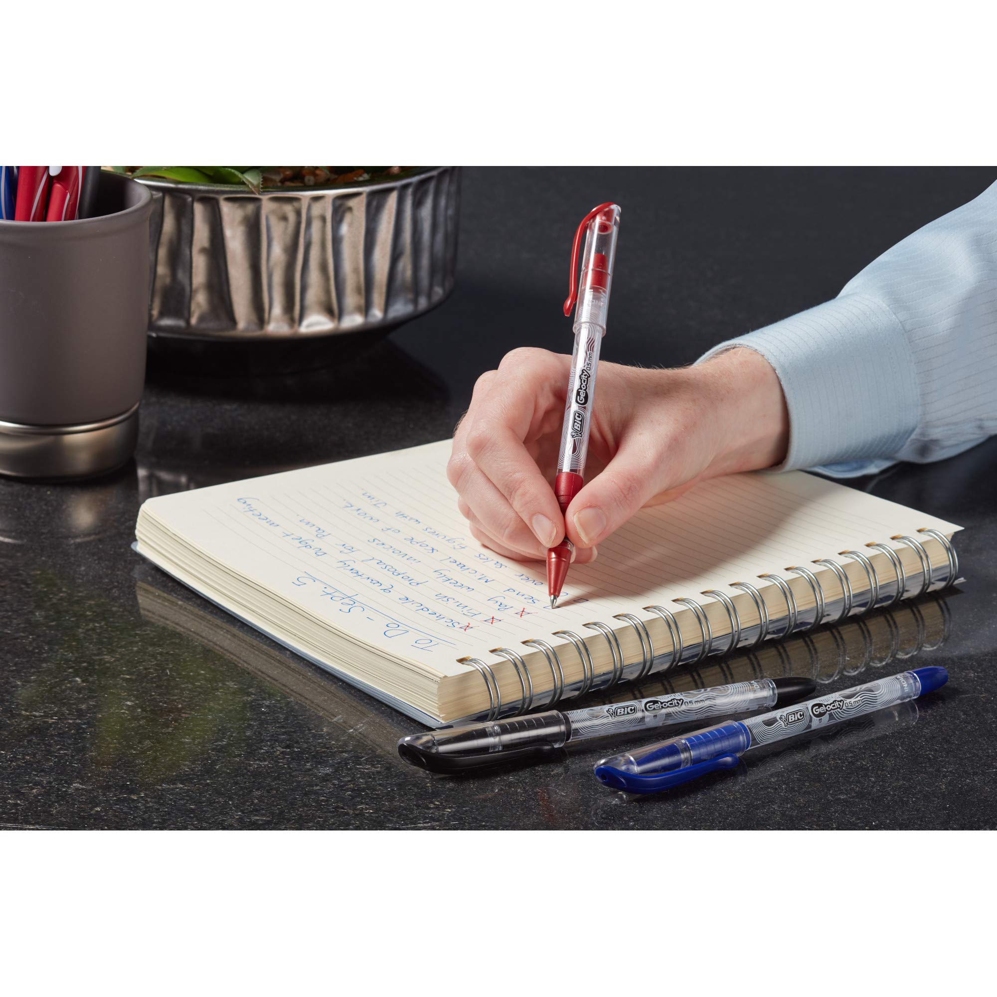 BIC Gel-ocity Smooth Stic Gel Pen, Fine Point (0.5mm), Black Ink, 36-Count, Vibrant and Smooth Gel Ink Pens